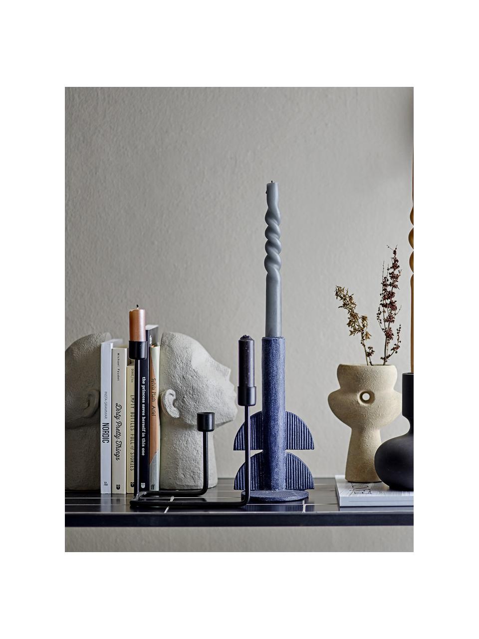 Moderner Kerzenhalter Haf, Metall, Schwarz, B 22 x H 10 cm