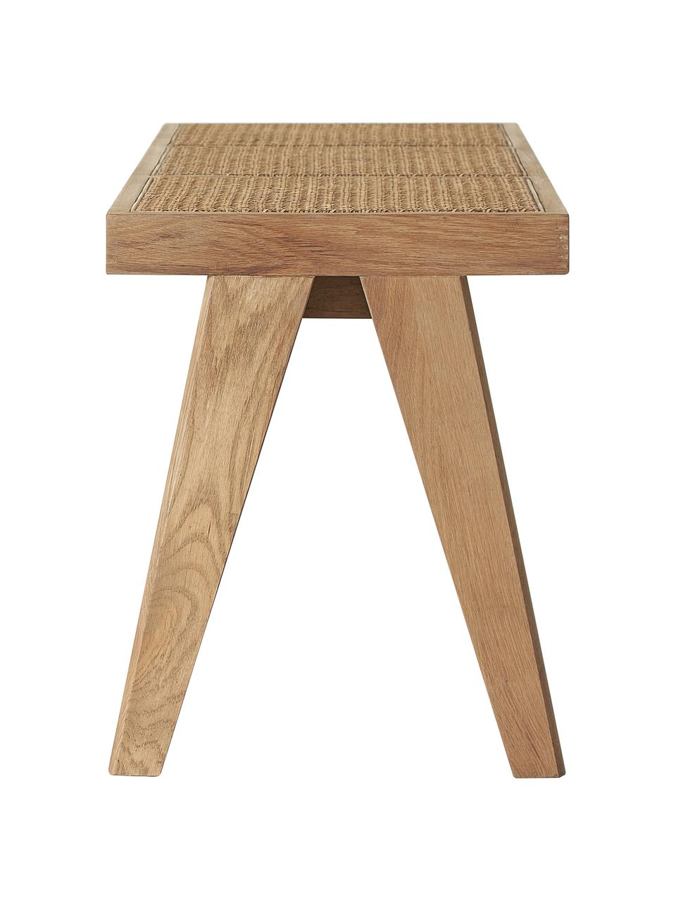 Sitzbank Sissi mit Wiener Geflecht, Gestell: Massives Eichenholz, Sitzfläche: Rattan, Helles Holz, B 110 x H 48 cm