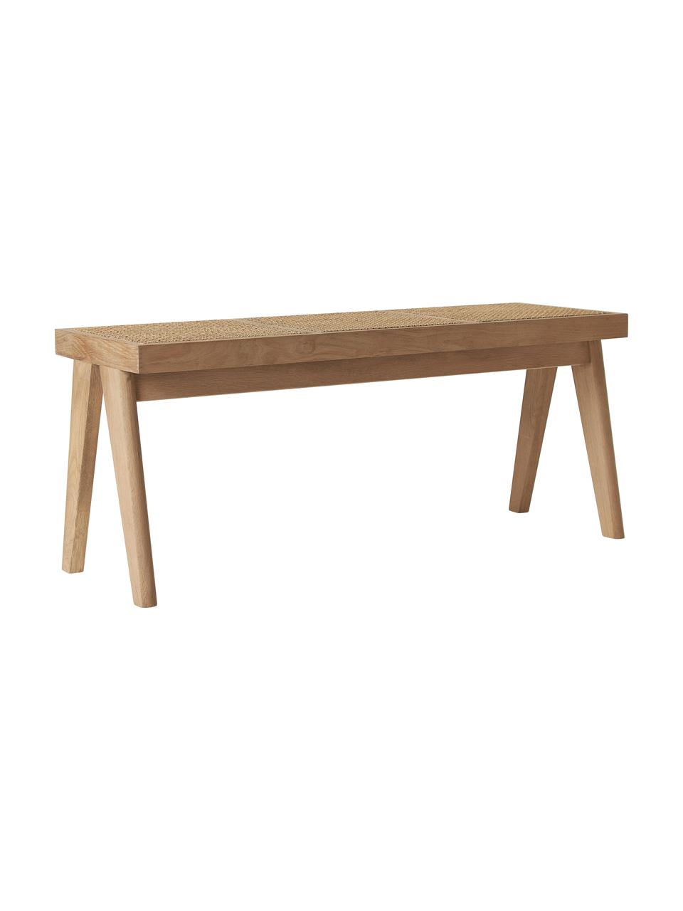 Panca con intreccio viennese Sissi, Struttura: legno di quercia massicci, Seduta: rattan, Rattan, legno di quercia chiaro, Larg. 110 x Alt. 48 cm