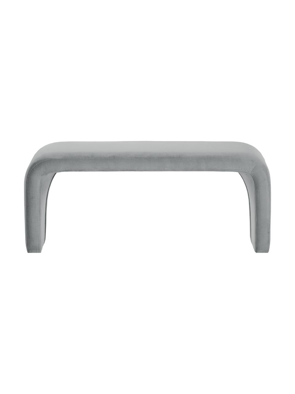 Banco de terciopelo Penelope, Tapizado: terciopelo (100% poliéste, Estructura: metal, madera contrachapa, Terciopelo gris, An 110 x Al 46 cm
