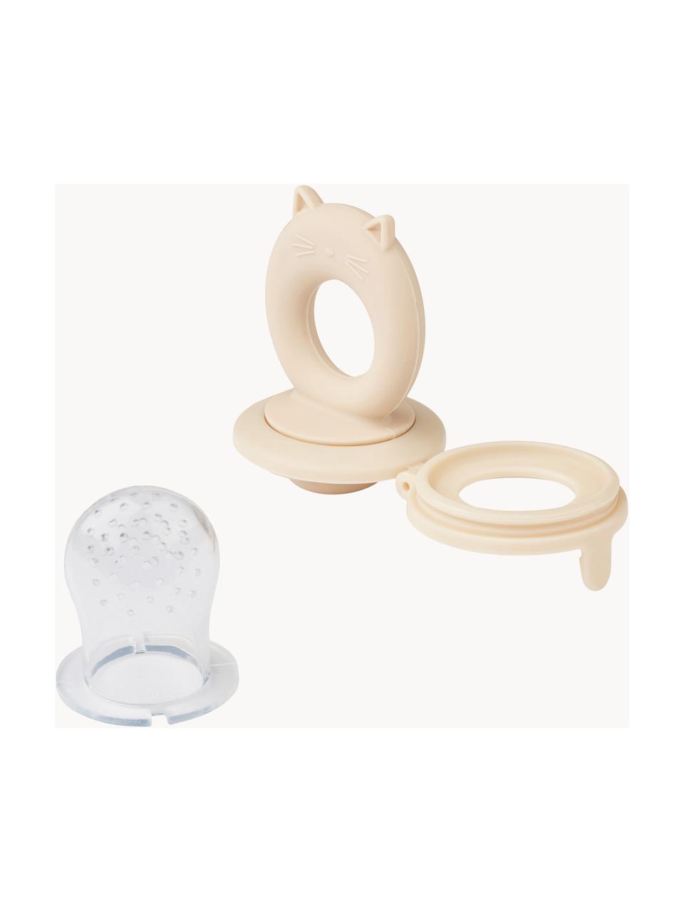 Set di 2 succhiafrutta Miranda, Silicone, Pesca, beige chiaro, trasparente, Ø 5 x Alt. 10 cm