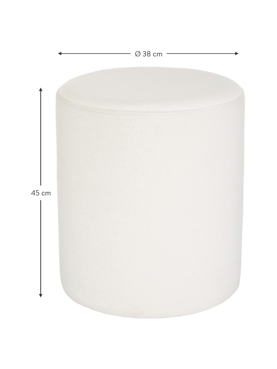 Puf Daisy, Tapizado: 100% poliéster Alta resis, Blanco, Ø 38 x Al 45 cm