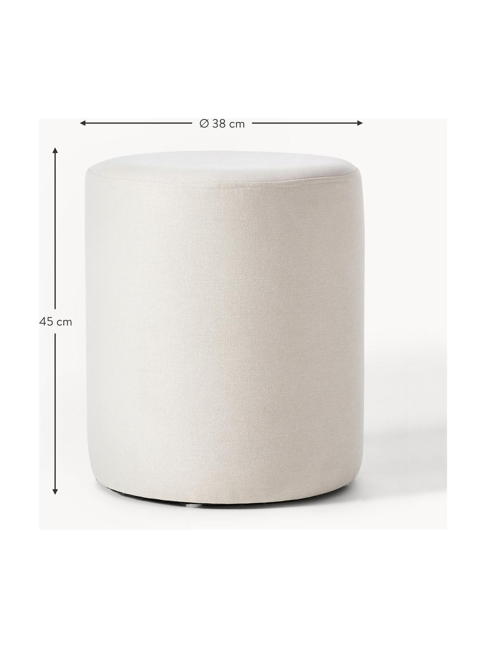 Hocker Daisy, Bezug: 100% Polyester Der hochwe, Rahmen: Sperrholz, Webstoff Off White, Ø 38 x H 45 cm