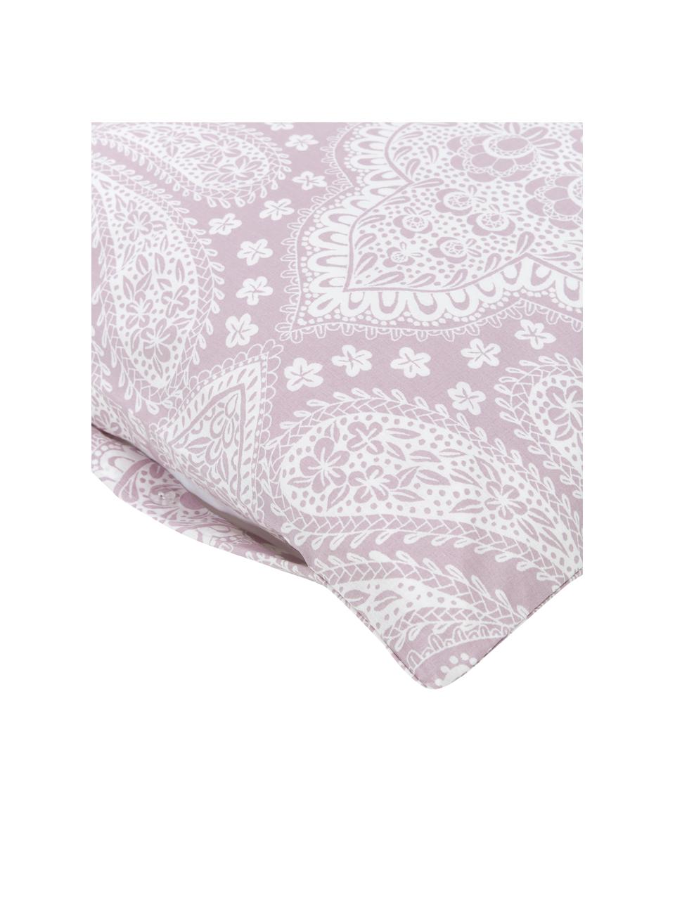 Fundas de almohada de algodón ecológico tejido renforcé Manon, 2 uds., Lila estampado, An 50 x L 70 cm