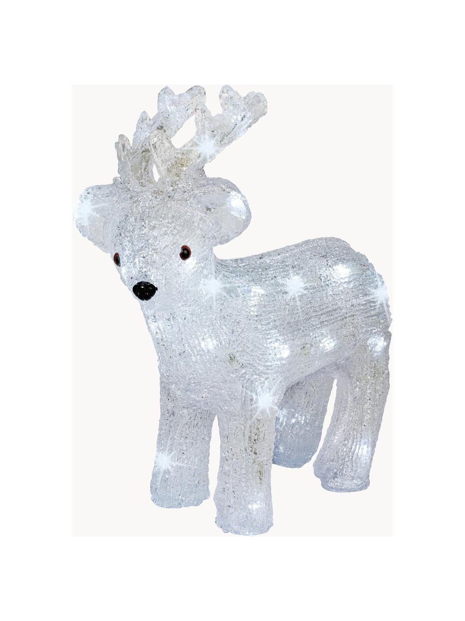 Figura luminosa LED Deer, a pilas, Plástico, Blanco, An 30 x Al 31 cm