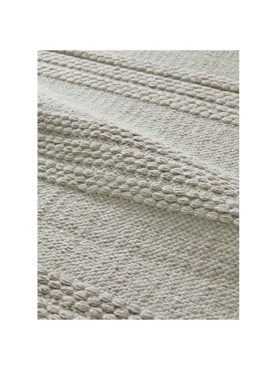 Chodnik z bawełny z frędzlami Tanya, 100% bawełna, Jasny szary, S 70 x D 200 cm