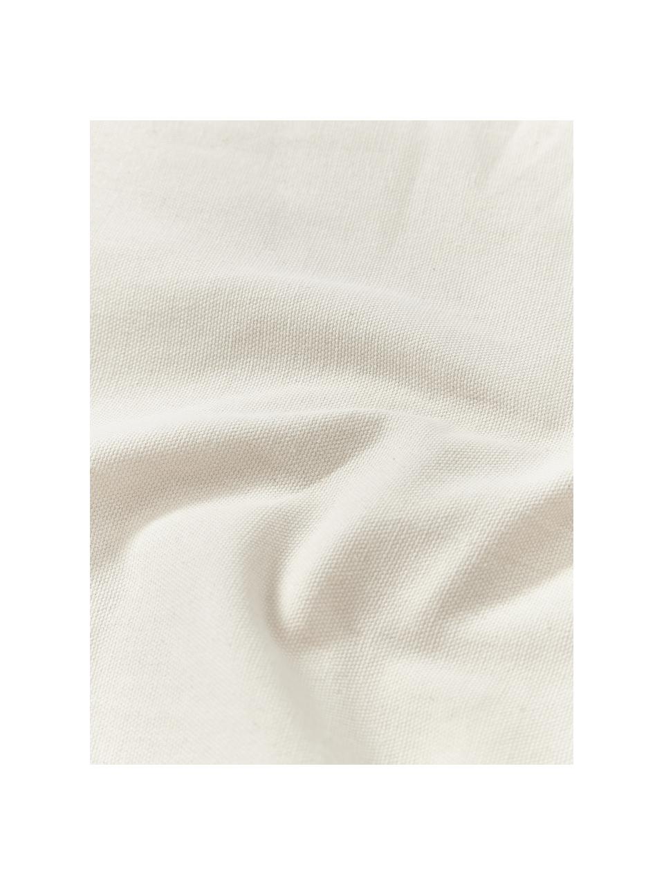 Housse de coussin 45x45 motif végétal tufté Sela, 100 % coton bio, Vert, blanc crème, larg. 45 x long. 45 cm