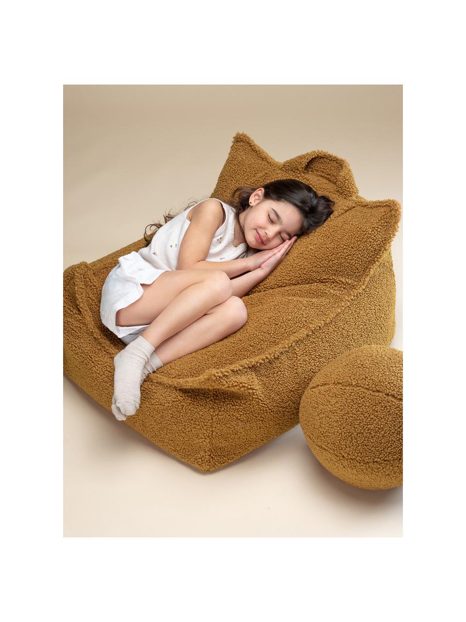 Kinder-Sitzsack Sugar aus Teddy, Teddy Senfgelb, B 70 x T 80 cm