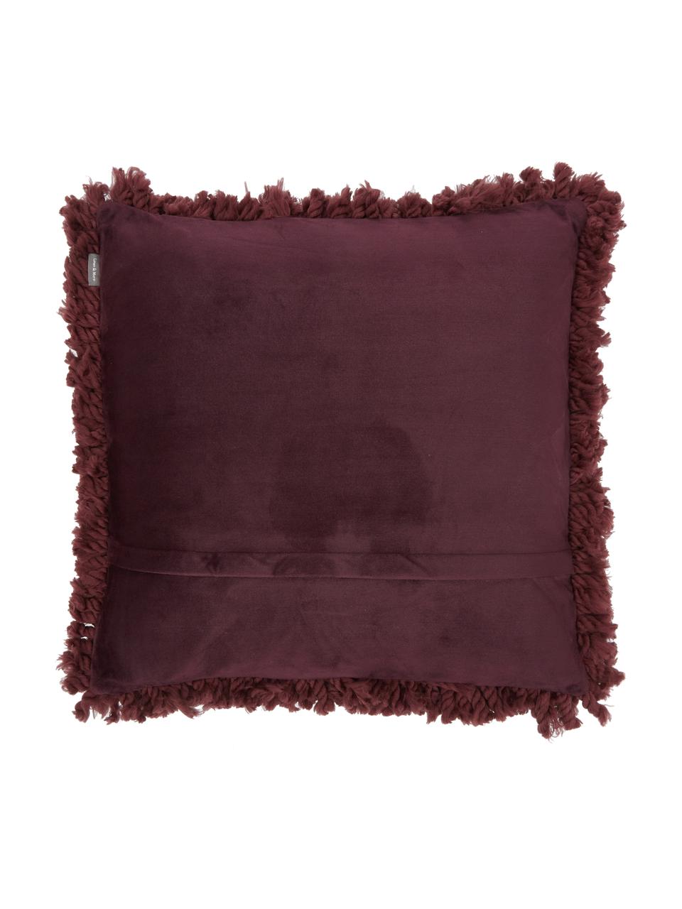 Poduszka z wypełnieniem Oscar, Tapicerka: 95% bawełna, 5% akryl, Burgundowy, S 50 x D 50 cm
