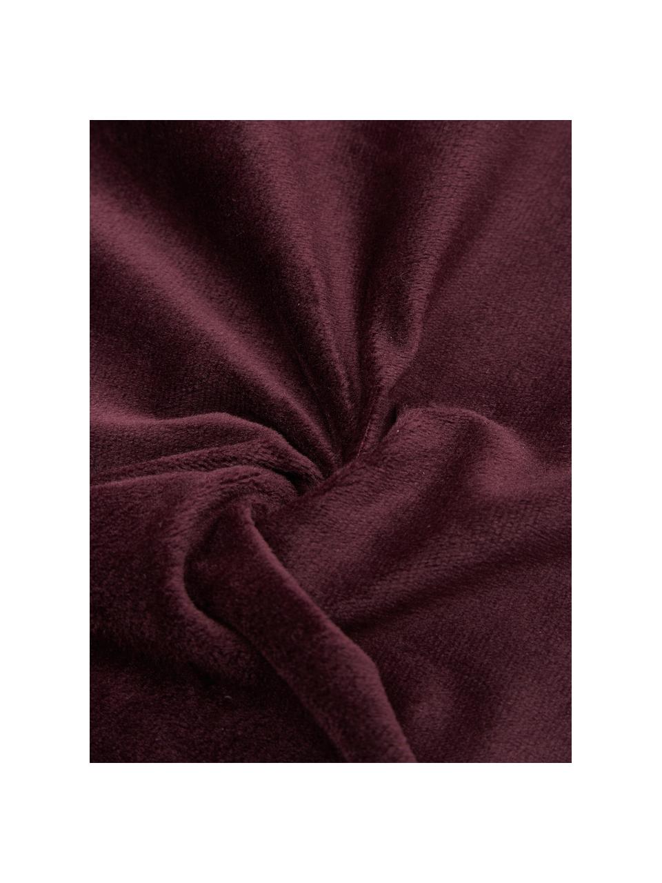 Flauschiges Kissen Oscar, mit Inlett, Bezug: 95% Baumwolle, 5% Acryl, Burgund, 50 x 50 cm