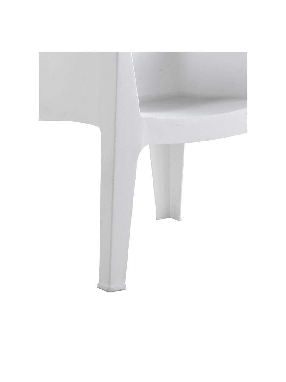 Krzesło zewnętrzne z podłokietnikami Master, 2 szt., Tworzywo sztuczne, Biały, S 67 x G 60 cm