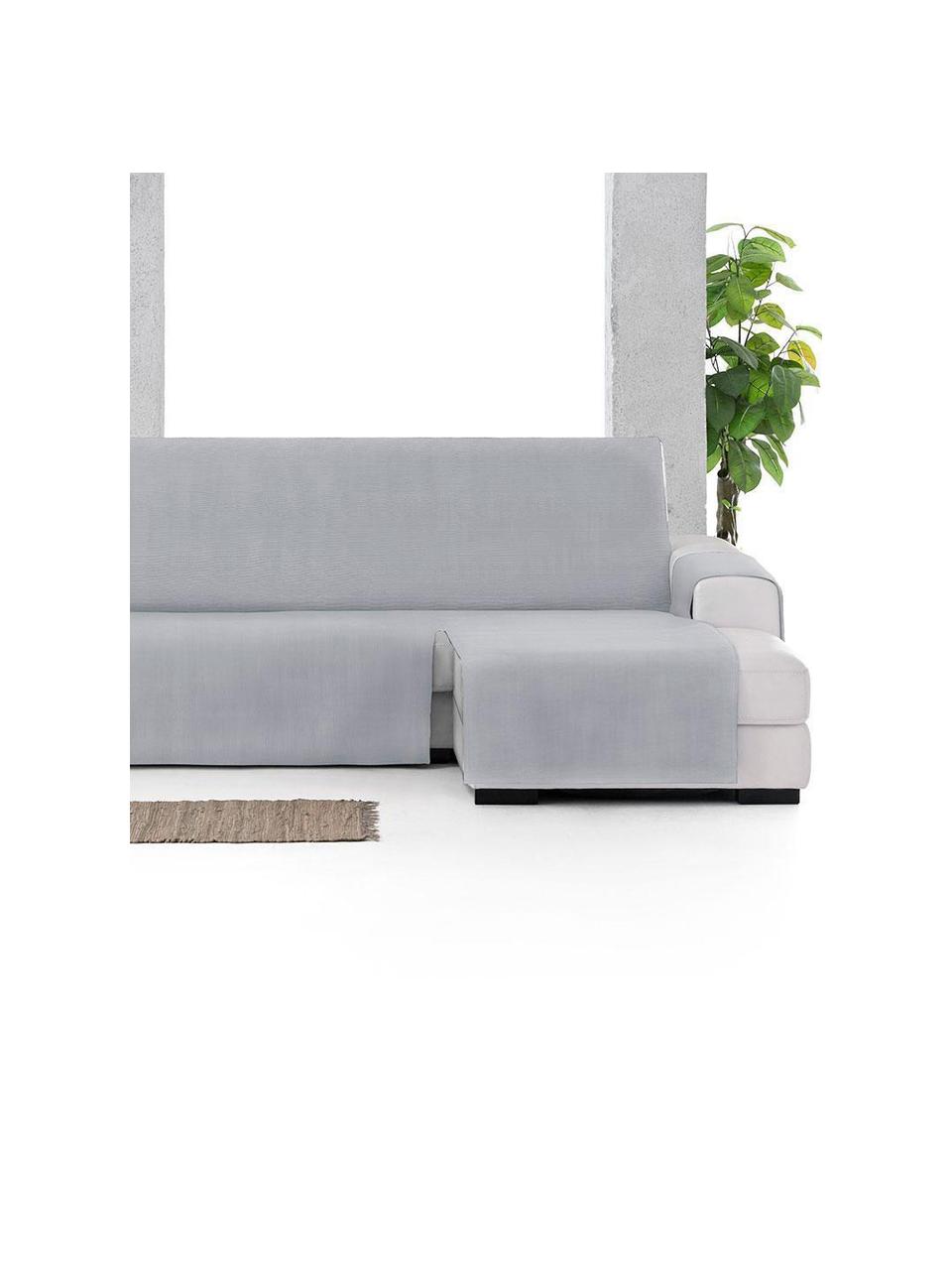 Copertura divano angolare Levante, 65% cotone, 35% poliestere, Grigio, Larg. 150 x Lung. 240 cm, chaise-longue a destra