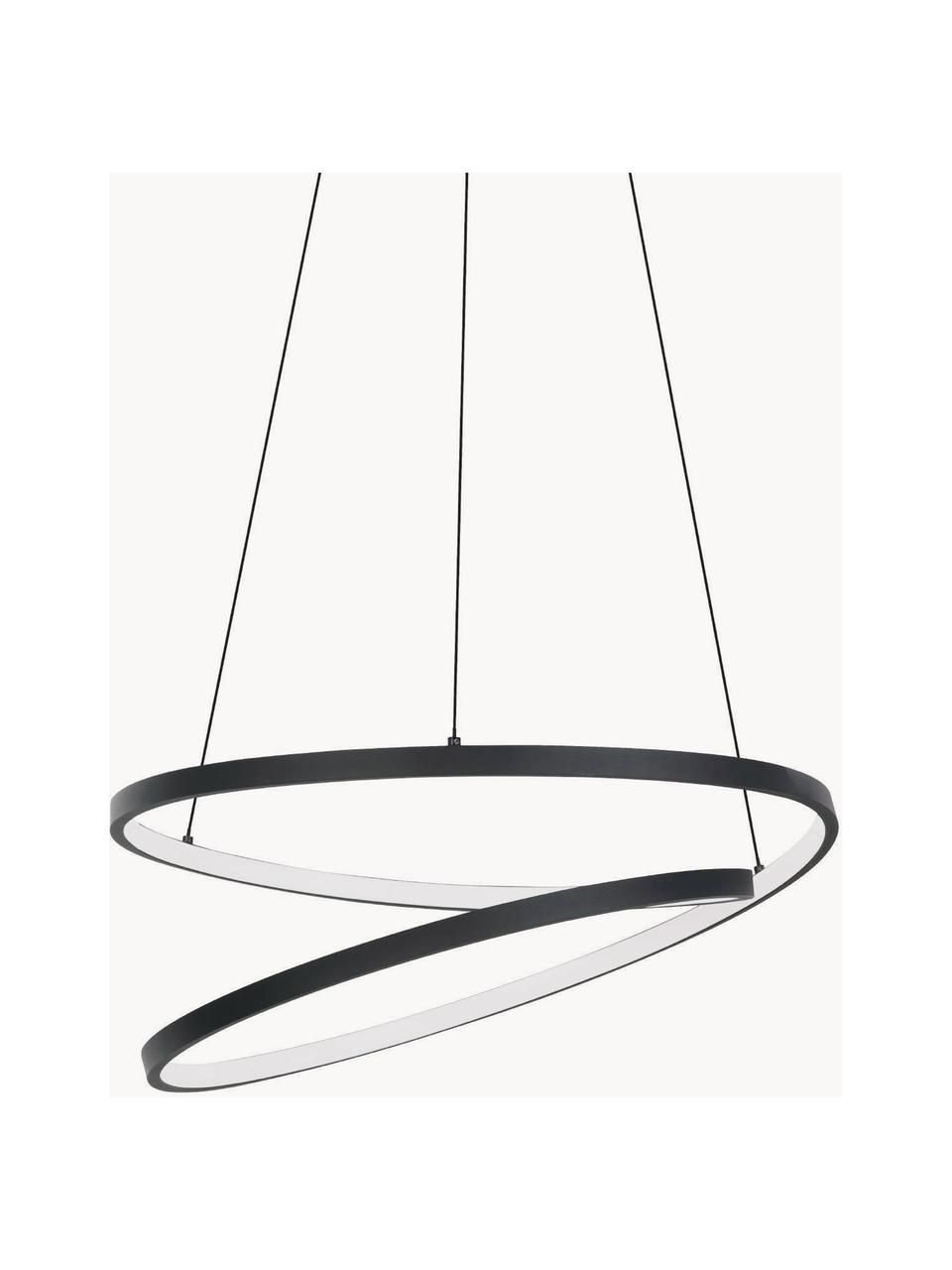 LED hanglamp Ruotale, Lampenkap: gecoat metaal, Diffuser: kunststof, Zwart, wit, Ø 55 cm