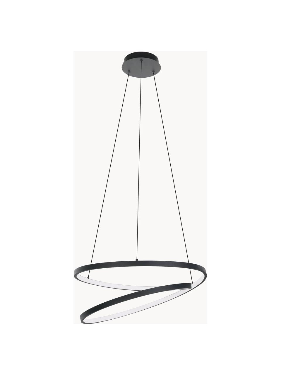 LED hanglamp Ruotale, Lampenkap: gecoat metaal, Diffuser: kunststof, Zwart, wit, Ø 55 cm