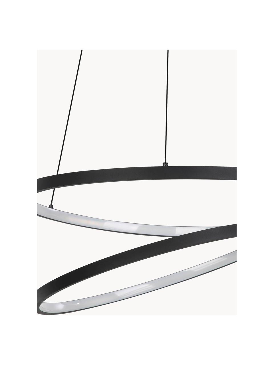 LED hanglamp Ruotale, Lampenkap: gecoat metaal, Diffuser: kunststof, Zwart, wit, Ø 55 cm