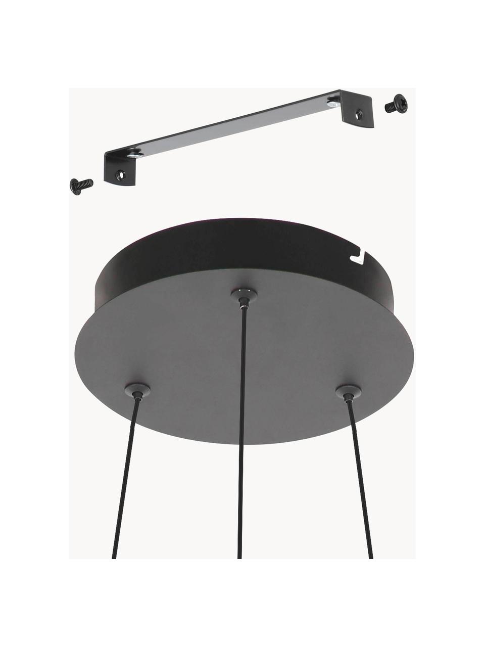 LED hanglamp Ruotale, Lampenkap: gecoat metaal, Diffuser: kunststof, Zwart, wit, Ø 55 cm