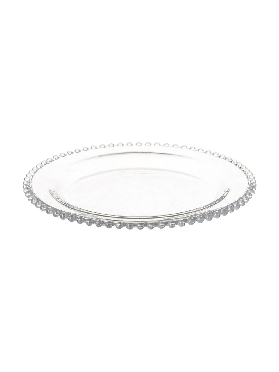 Glas-Dessertteller Perles, 2 Stück, Glas, Transparent, Ø 21 cm