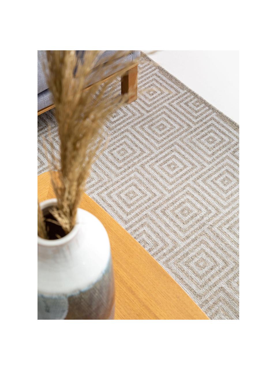 Tapis en laine gris beige Jacob, Gris clair, beige