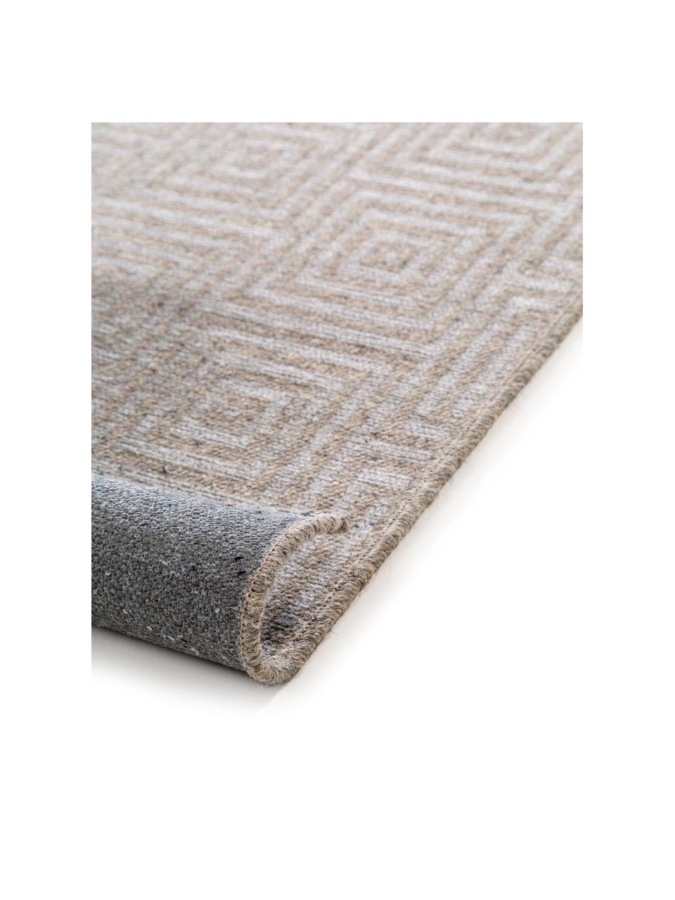 Tapis en laine gris beige Jacob, Gris clair, beige