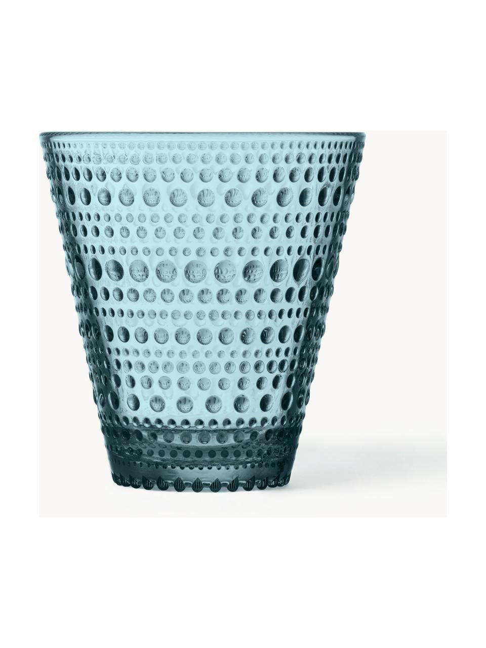 Vasos Kastehelmi, 2 uds., Vidrio, Turquesa, transparente, Ø 9 x Al 10 cm, 300 ml