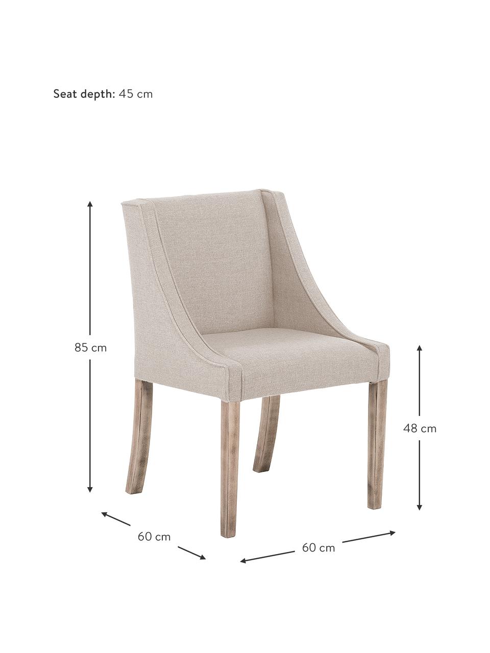 Chaise rembourrée Savannah, Tissu beige, larg. 60 x prof. 60 cm