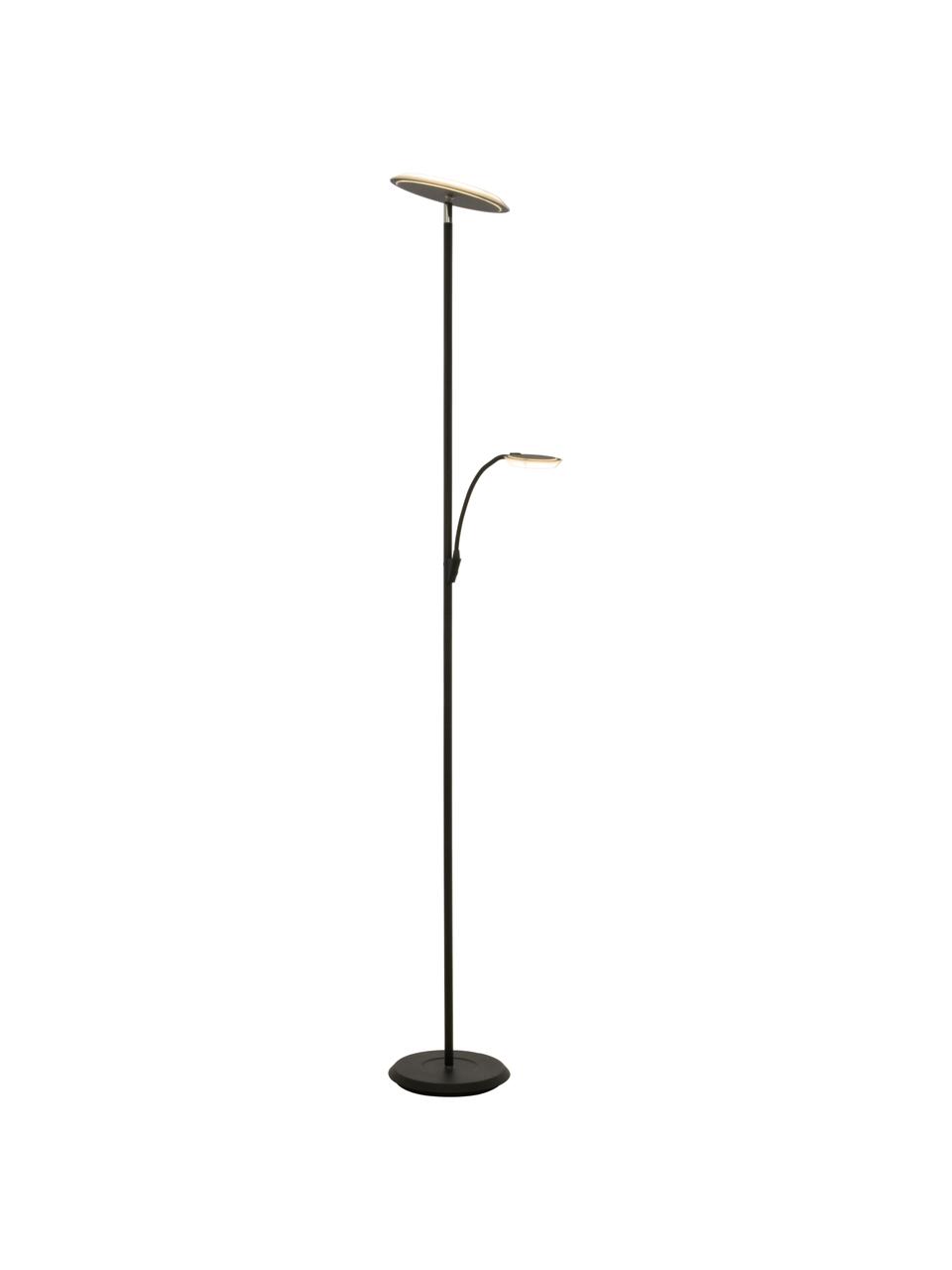 Lampa podłogowa LED z lampą do czytania i funkcją przyciemniania Stockholm, Czarny, S 50 x W 184 cm