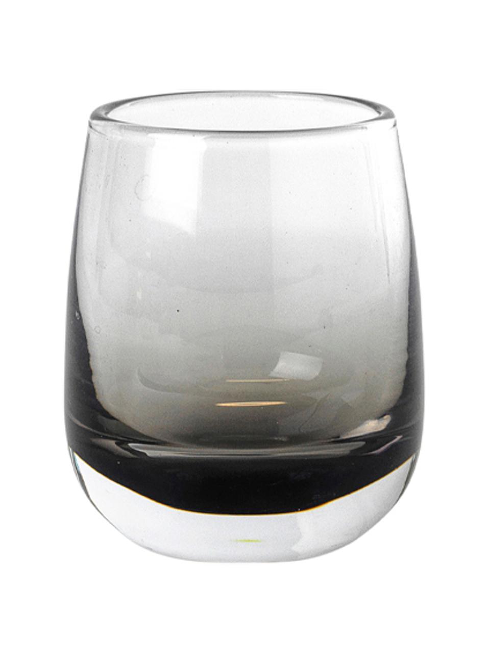 Ručné fúkaný pohár so sivým gradientom Smoke, 6 ks, Sklo, Sivá, Ø 5 x V 6 cm, 40 ml
