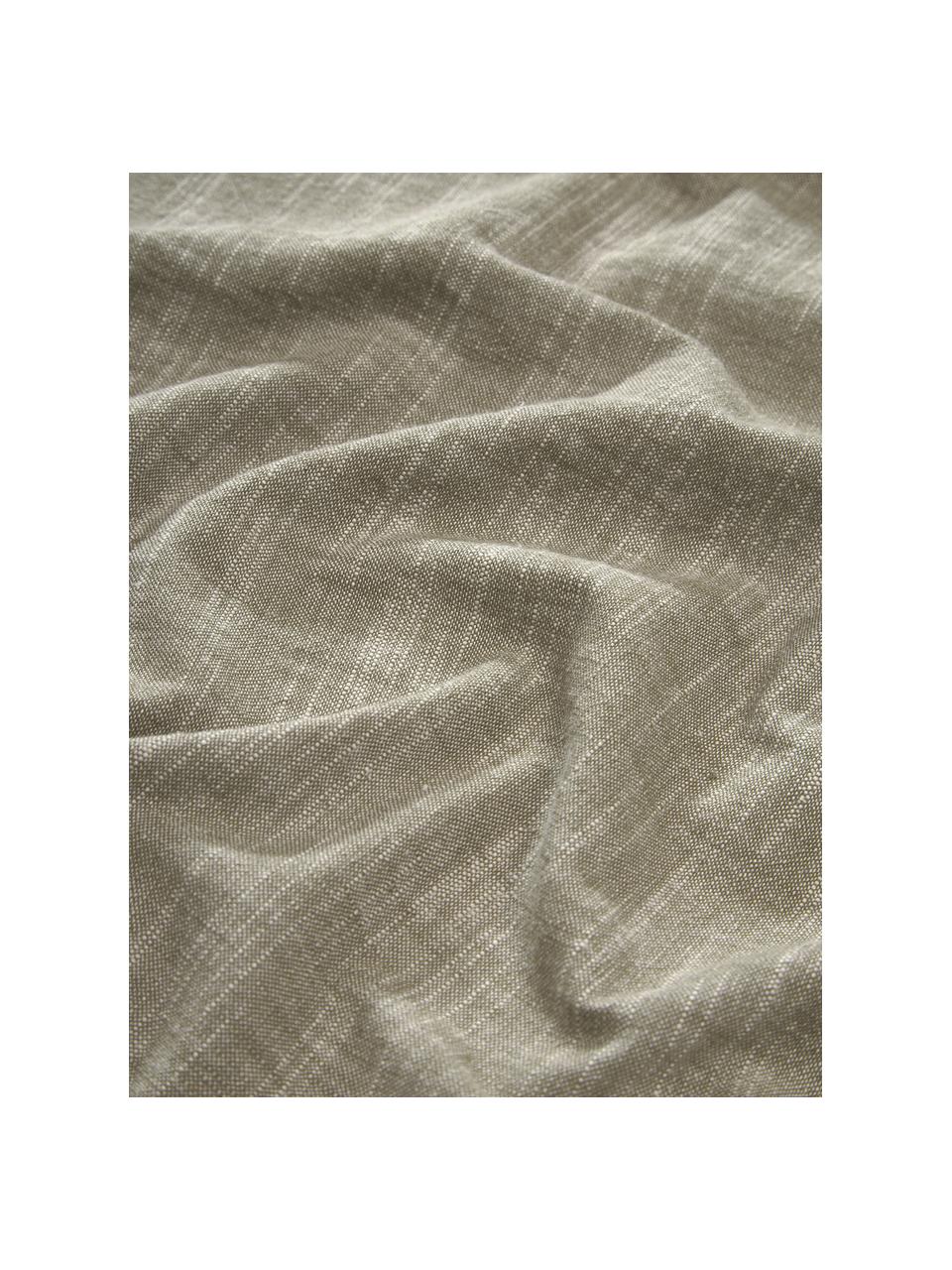 Mantel de algodón con flecos Ivory, 100% algodón, Verde, De 6 a 10 comensales (An 145 x L 250 cm)