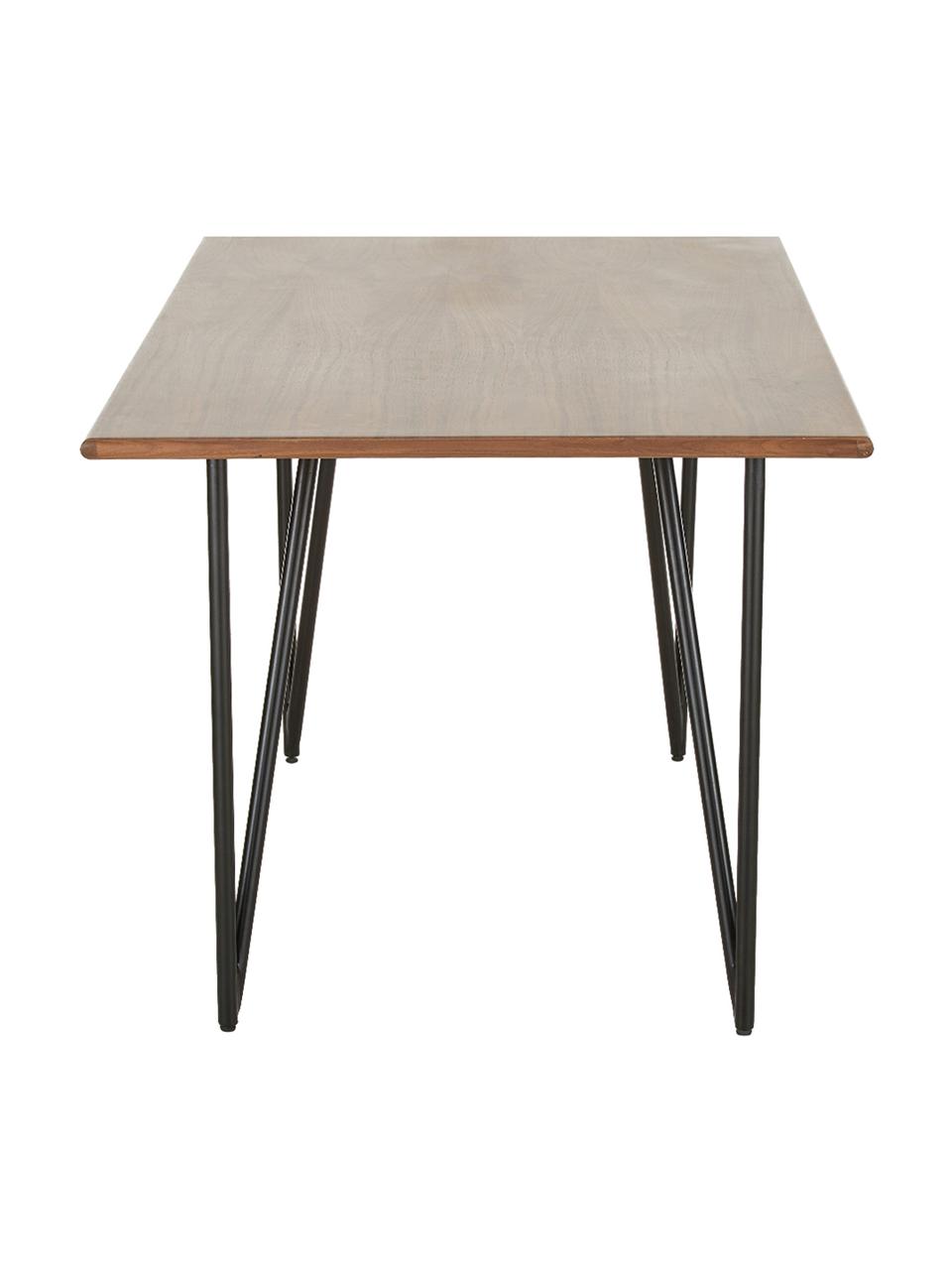 Table avec plateau en bois de noyer Juno, Placage en bois de noyer