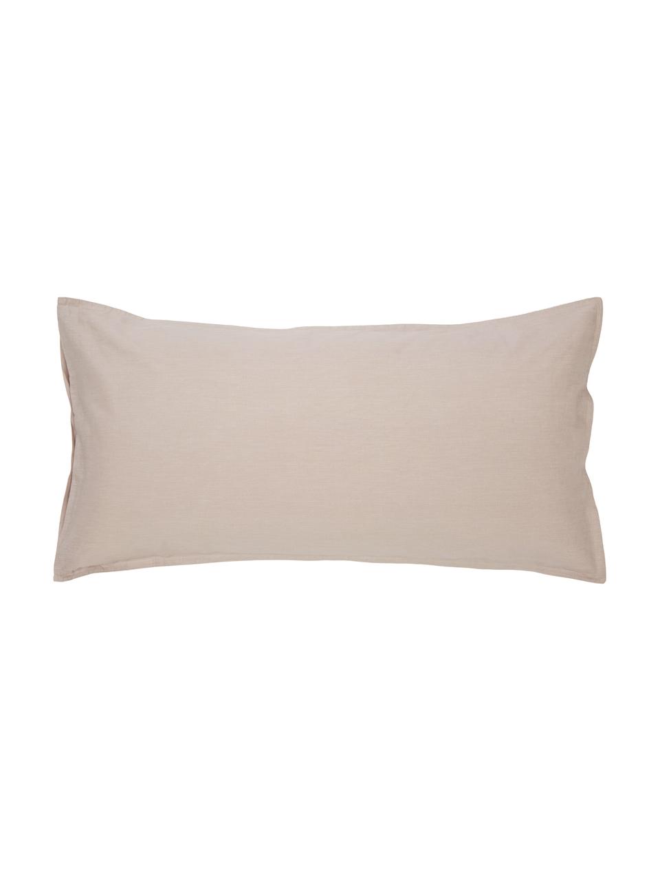 Poszewka na poduszkę z bawełny z efektem sprania Arlene, 2 szt., Beżowy, S 40 x D 80 cm