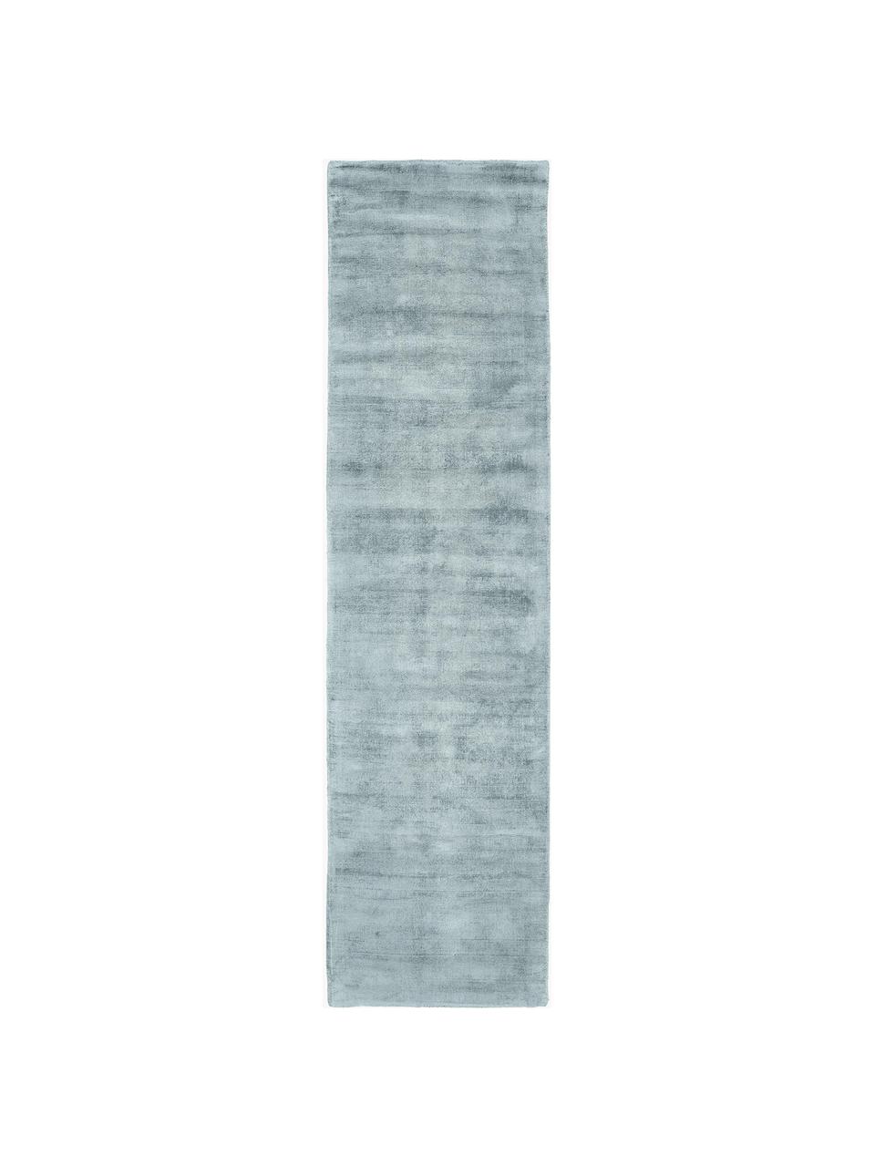 Ręcznie tkany chodnik z wiskozy Jane, Jasny niebieski, S 80 x D 250 cm