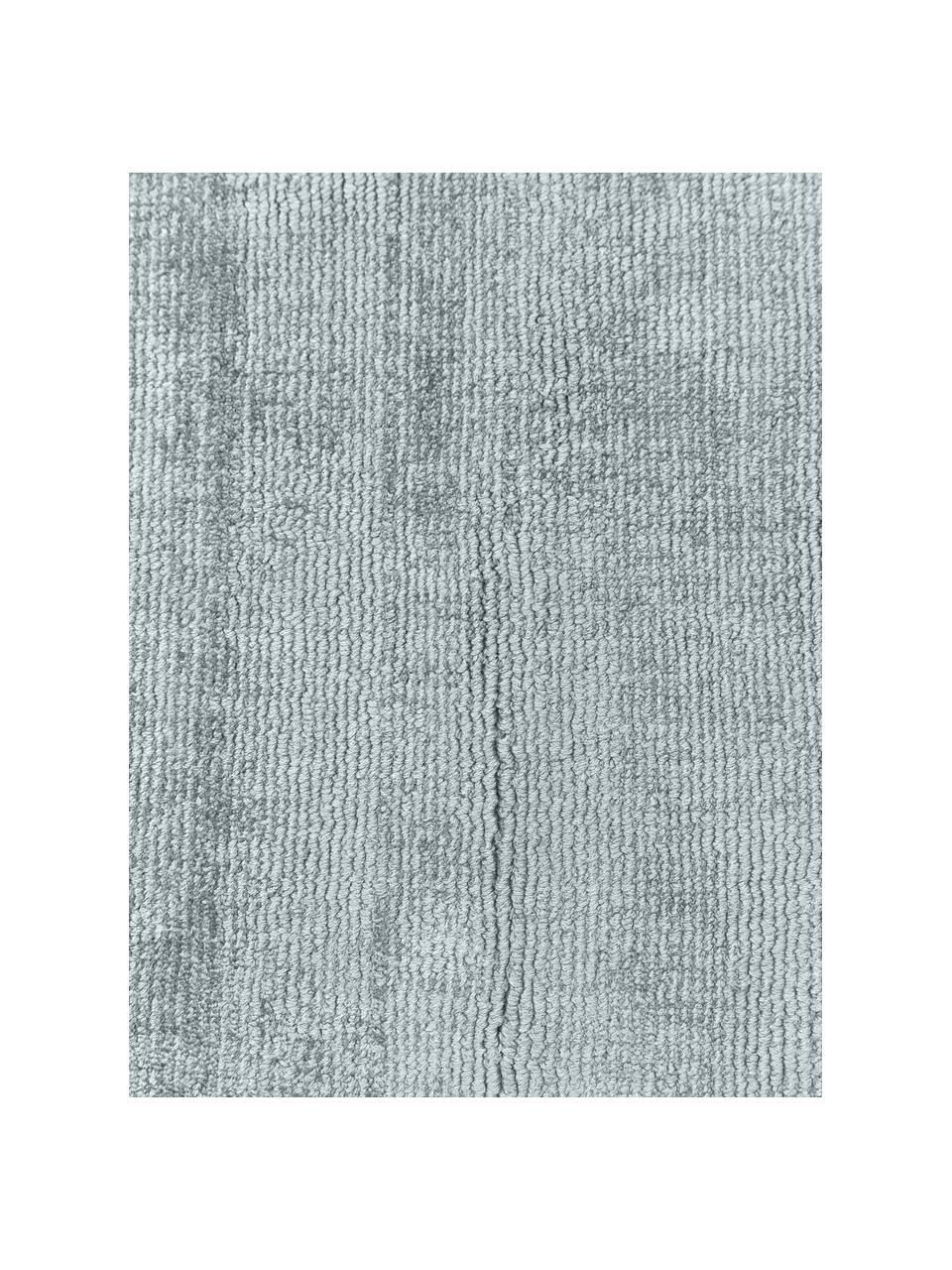 Handgeweven viscose loper Jane, Onderzijde: 100% katoen Het in dit pr, Grijsblauw, B 80 x L 200 cm