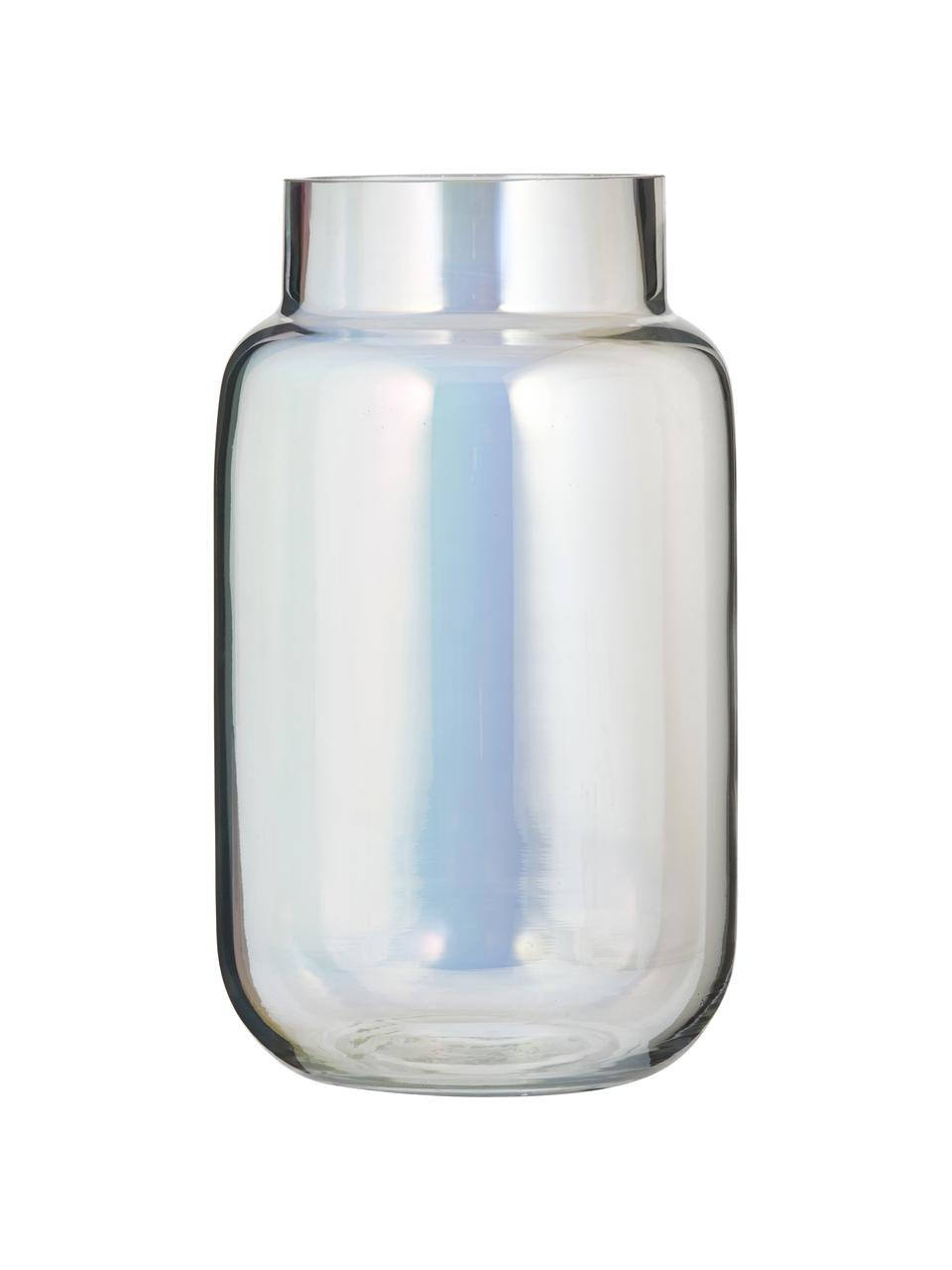 Vaso grande in vetro iridescende Lasse, Vetro, Trasparente, iridescente, Ø 13 x Alt. 22 cm