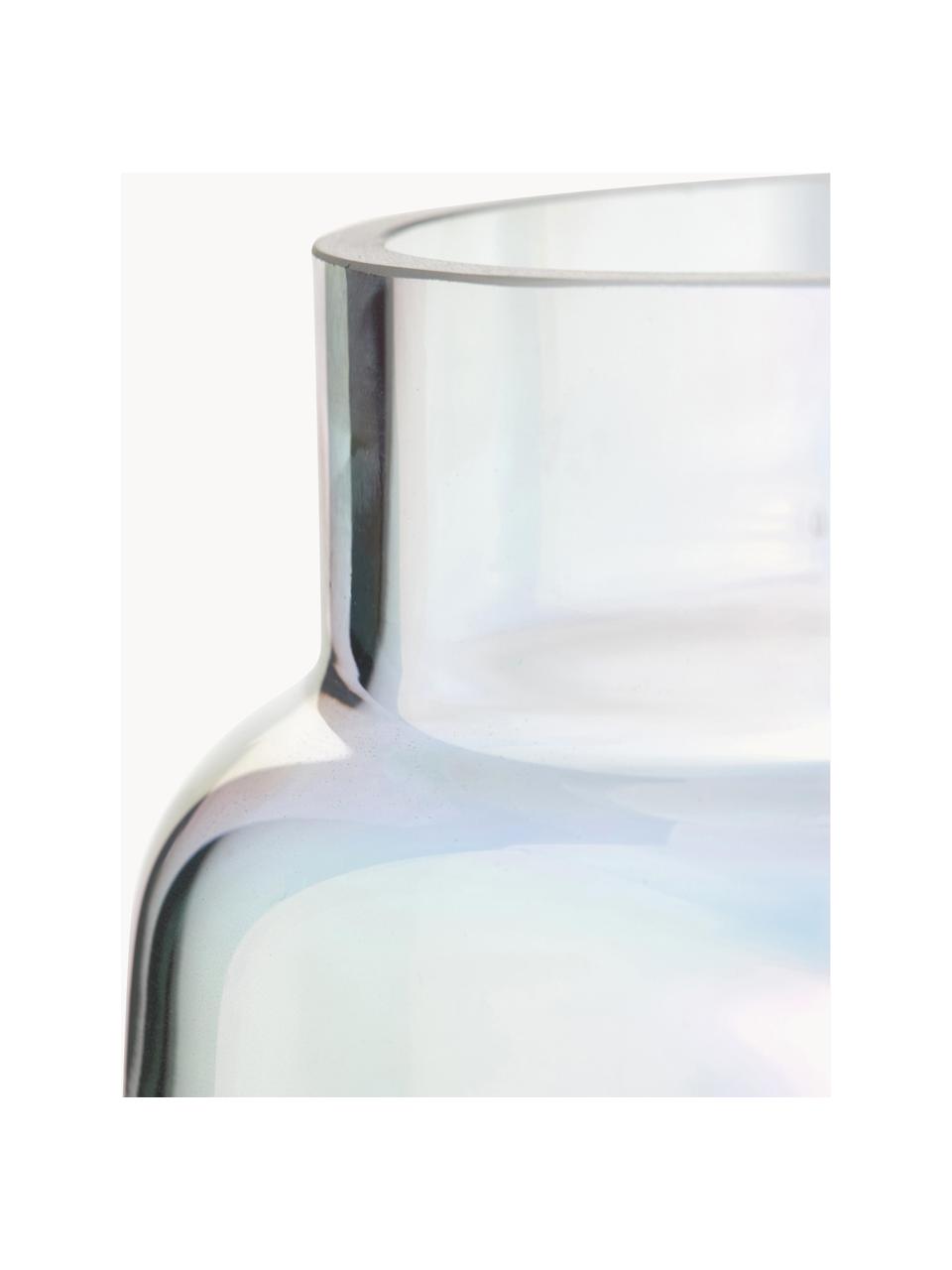 Grosse Glas-Vase Lasse, irisierend, H 22 cm, Glas, Transparent, irisierend, Ø 13 x H 22 cm