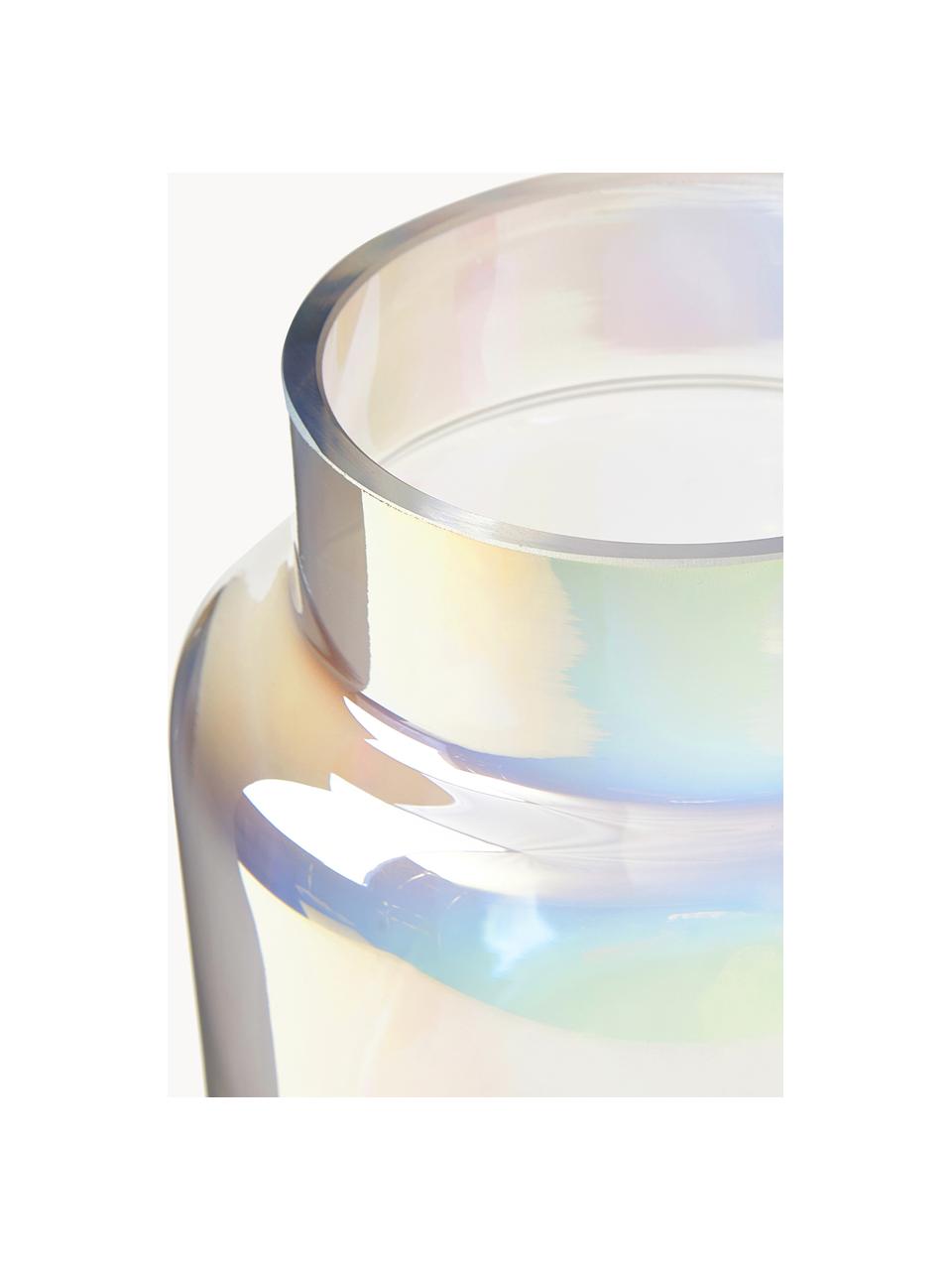 Große Glas-Vase Lasse, irisierend, Glas, Transparent, irisierend, Ø 13 x H 22 cm
