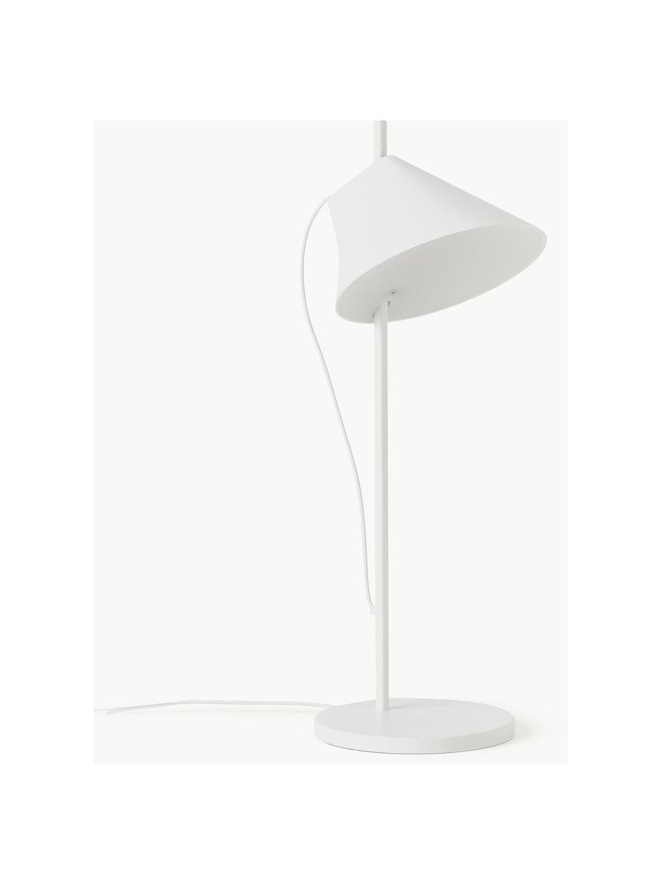 Lámpara de mesa grande LED regulable con temporizador Yuh, Estructura: latón pintado, Cable: plástico, Blanco, Ø 20 x Al 61 cm