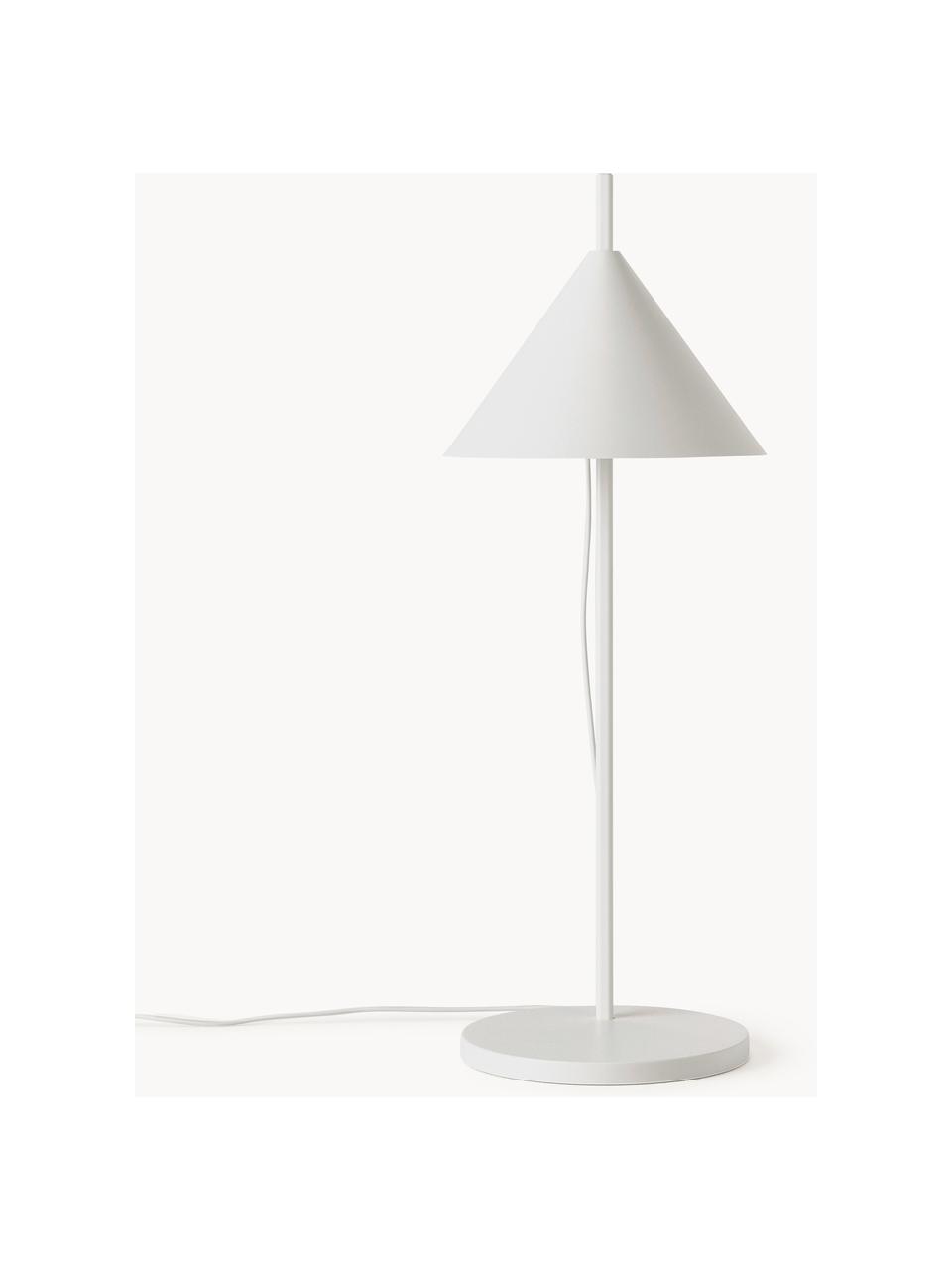 Lámpara de mesa grande LED regulable con temporizador Yuh, Estructura: latón pintado, Cable: plástico, Blanco, Ø 20 x Al 61 cm