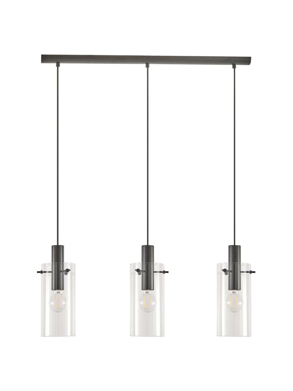 Hanglamp Olga, Baldakijn: gepoedercoat metaal, Zwart, 71 x 110 cm
