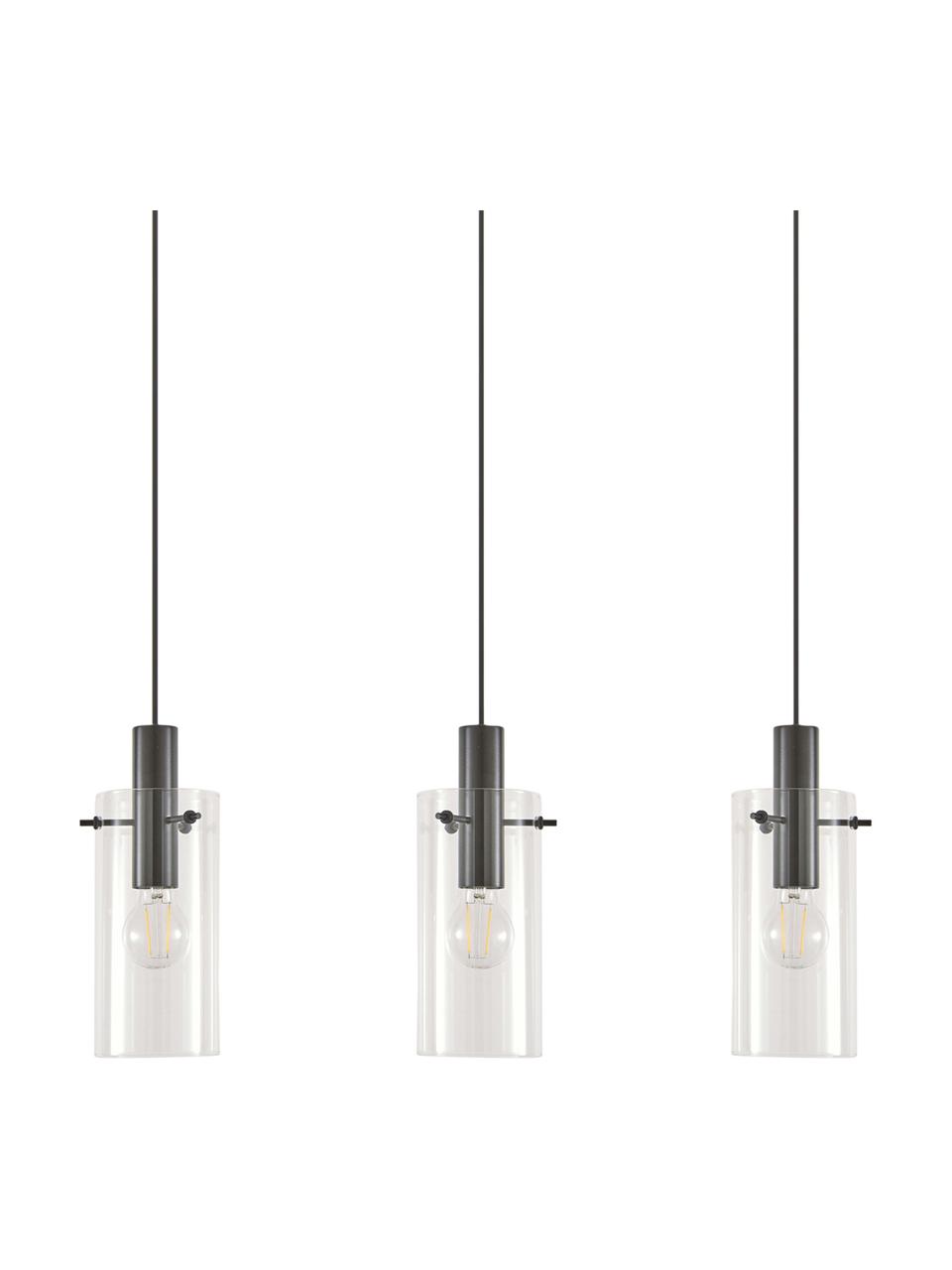 Suspension 3 lampes Olga, Noir