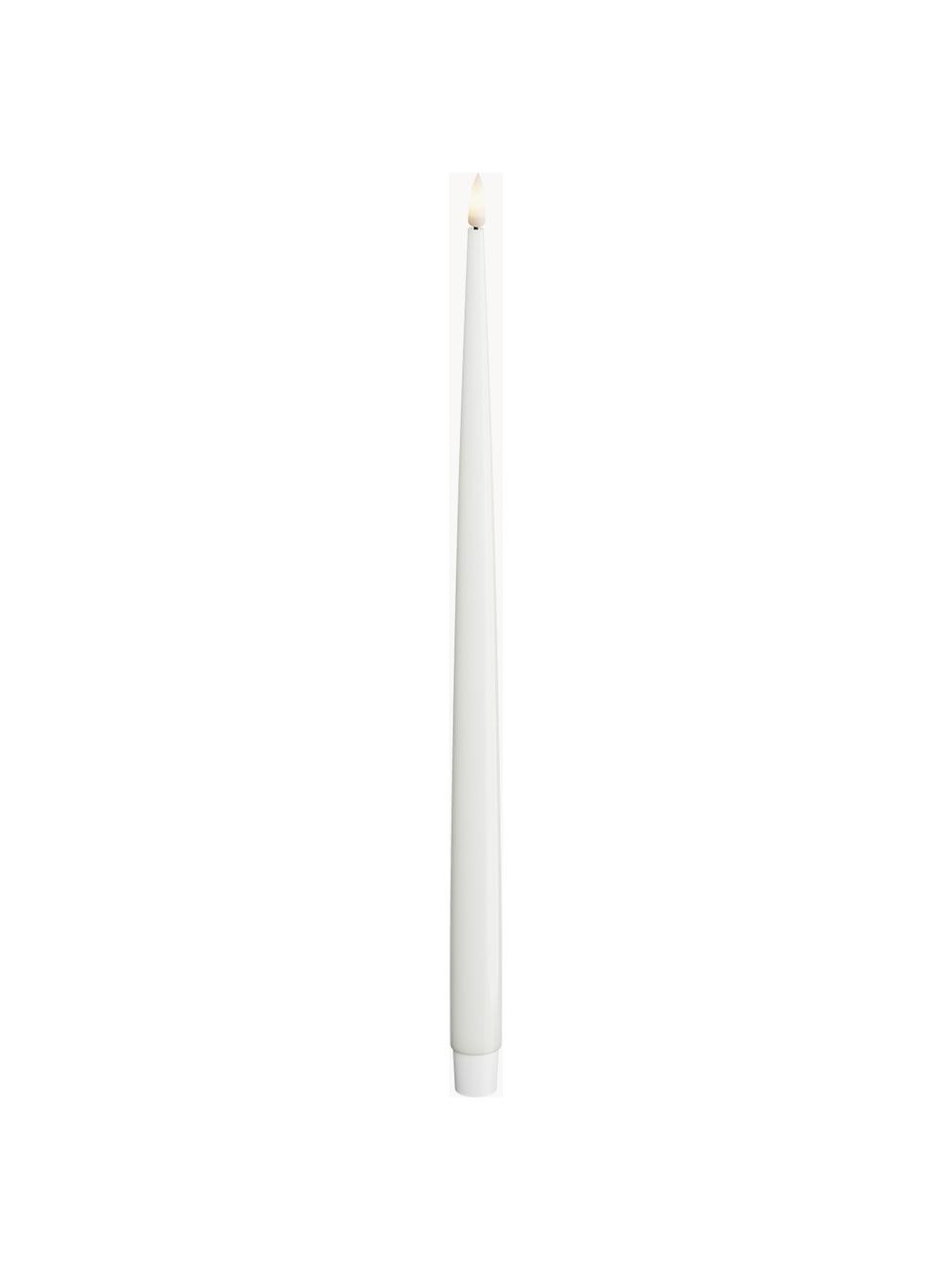 Ručne vyrobené dlhé LED sviečky Real Flame, V 38 cm, 2 ks, Plast so živicovým povrchom, Biela, V 38 cm