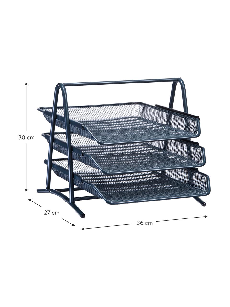 Dokumenten-Ablage Mesh, Metall, lackiert, Grau, B 36 x H 30 cm