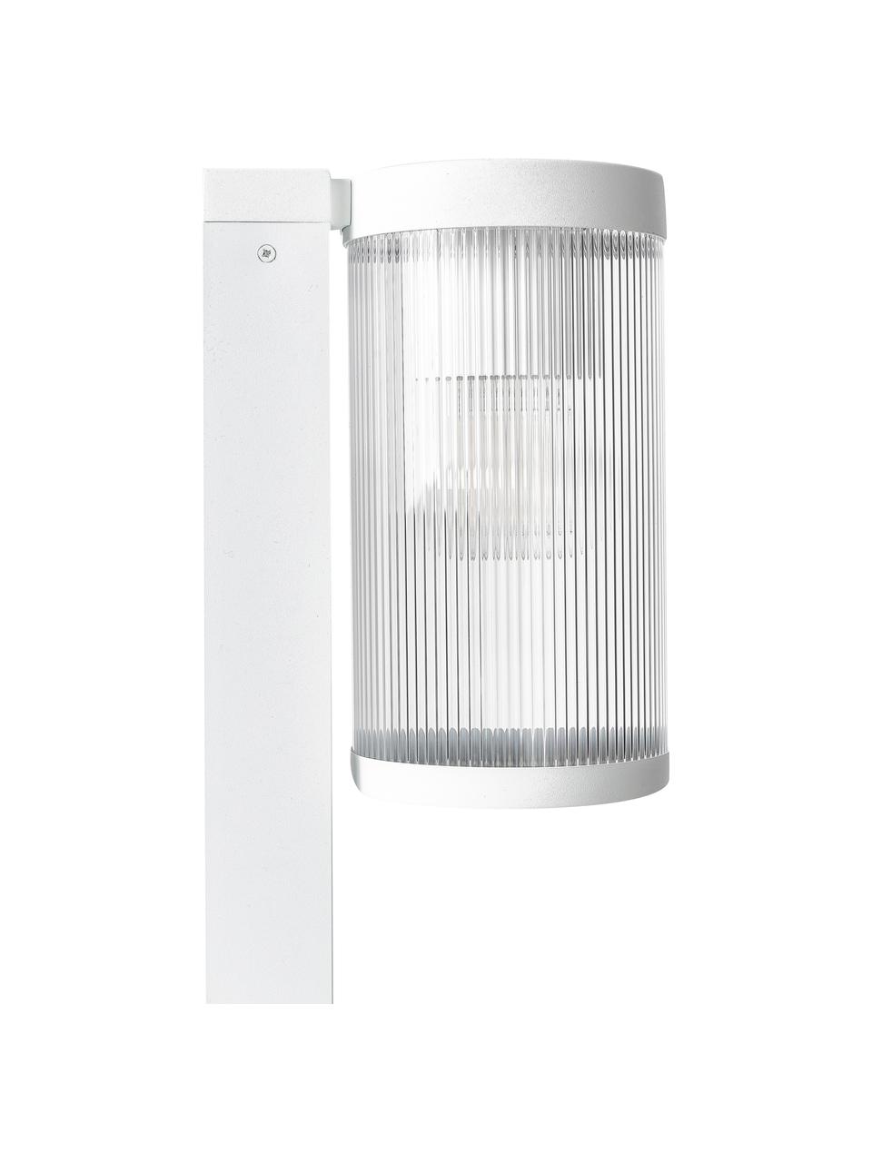 Lámpara de pie regulable para exterior Coupar, Estructura: aluminio recubierto, Blanco, Ø 14 x Al 80 cm