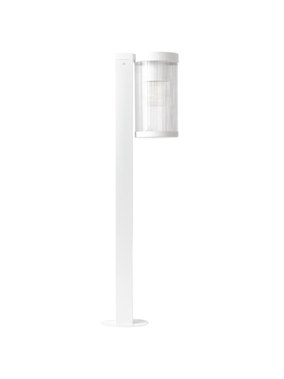 Lámpara de pie regulable para exterior Coupar, Estructura: aluminio recubierto, Blanco, Ø 14 x Al 80 cm