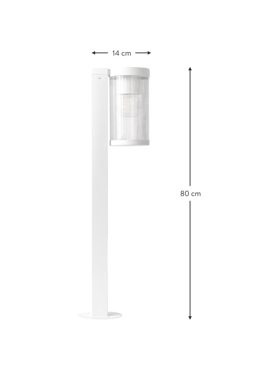 Lampada da terra dimmerabile per esterni Couper, Struttura: alluminio rivestito, Bianco, Ø 14 x Alt. 80 cm