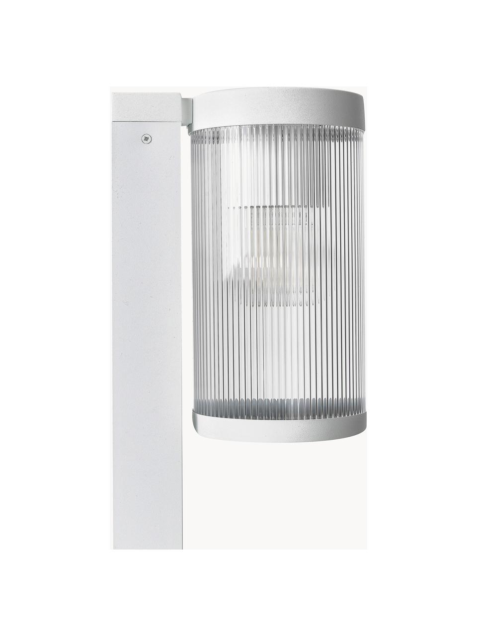 Lámpara de pie regulable para exterior Coupar, Estructura: aluminio recubierto, Blanco, Ø 14 x Al 80 cm