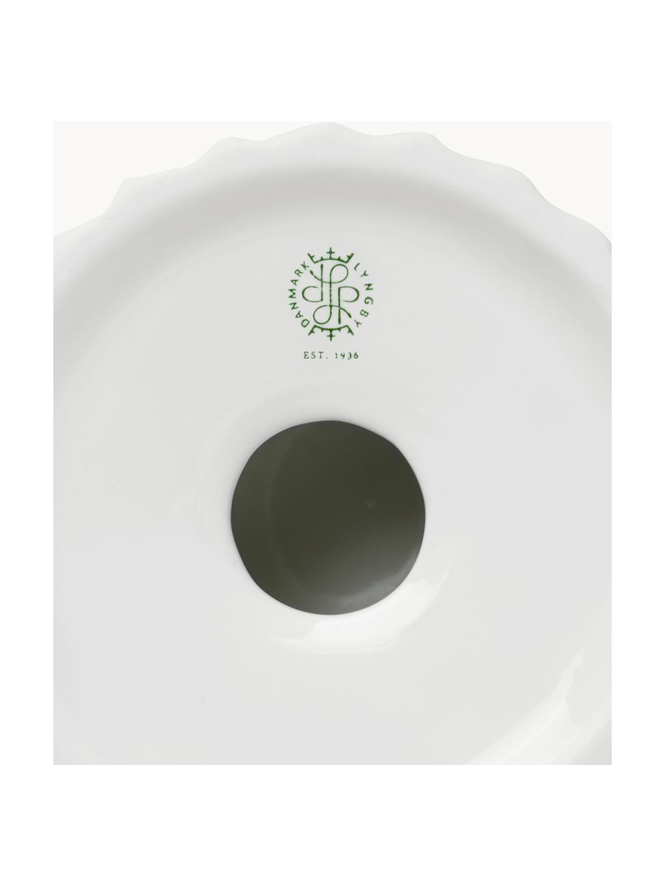 Porzellan-Teelichthalter Tura mit geriffelter Oberfläche, Porzellan, Weiß, Ø 8 x H 7 cm