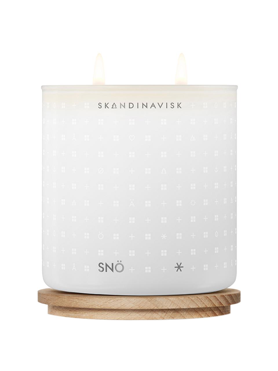 Świeca zapachowa z dwoma knotami Snö (zimowe jagody, mrożone drewno), Biały, S 10 x W 16 cm