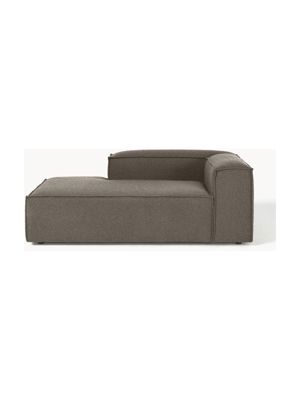 Modulo angolare chaise lounge in bouclé Lennon, Rivestimento: bouclé (100% poliestere) , Struttura: legno di pino massiccio, , Piedini: plastica Questo prodotto , Bouclé greige, Larg. 119 x Prof. 180 cm, angolo a sinistra