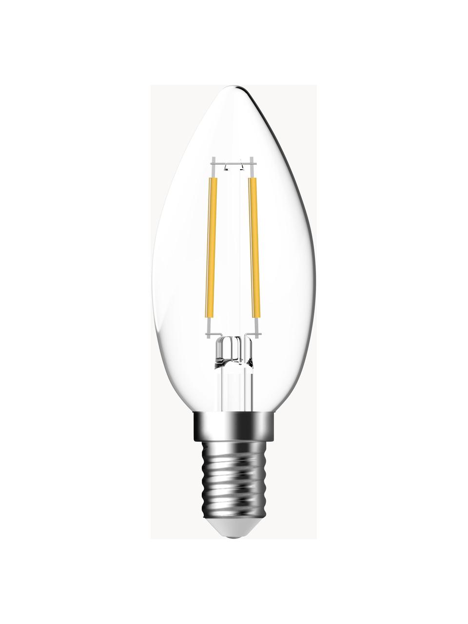 Lampadina E14, bianco caldo, 1 pz, Lampadina: vetro, Base lampadina: alluminio, Trasparente, Ø 4 x Alt. 10 cm