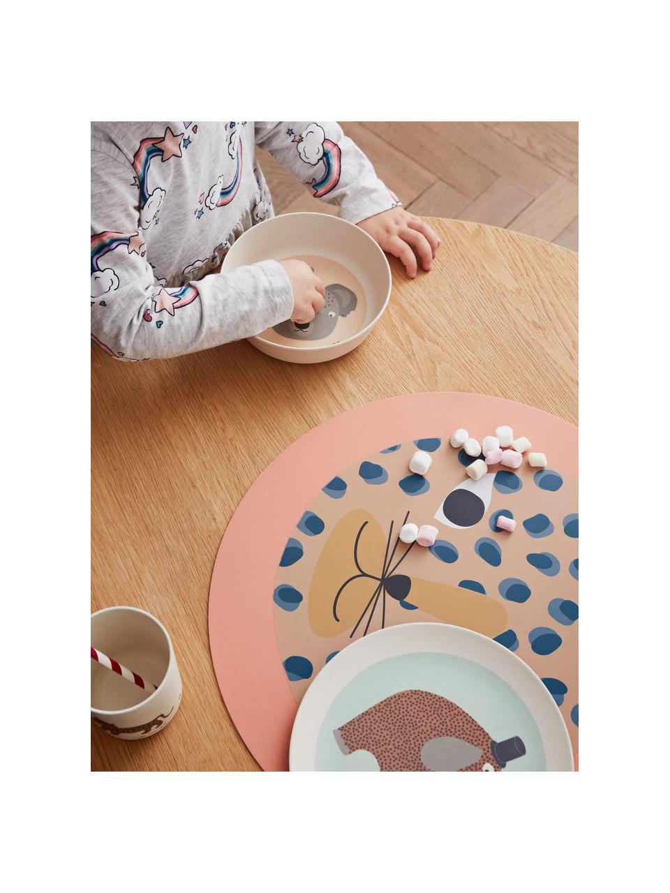 Ontbijtset Hathi, 3-delig, 35% bamboehout, 30% maispoeder, 30% melamine, 5% hout, Gebroken wit, multicolour, Set met verschillende formaten